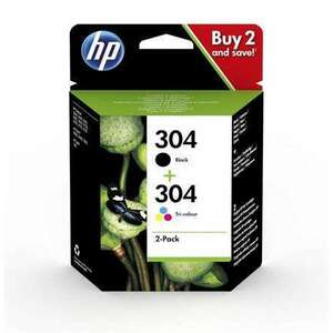 HP 3JB05AE Tintapatron multipack Deskjet 2620, 2630 nyomtatókhoz, HP 304, fekete+színes, 120+100 oldal kép