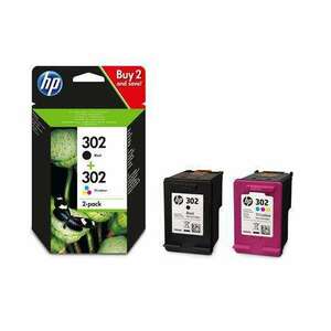 HP X4D37AE Tintapatron multipack DeskJet 2130 nyomtatóhoz, HP 302, fekete, színes, 190+165 oldal kép