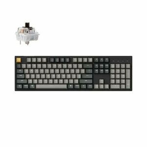 Gaming mechanikus billentyűzet Keychron C2 Pro QMK/VIA teljes méretű Keychron K Pro barna kapcsoló fehér háttérvilágítás C2P-K3 kép