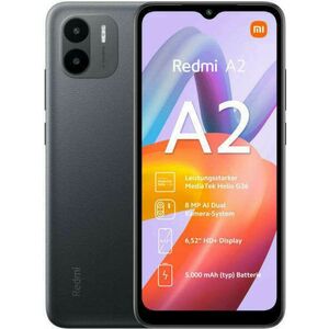 Xiaomi Redmi A2 4G 32GB 2GB RAM Dual SIM Mobiltelefon + Yettel kártyafüggő SIM kártya, Fekete kép