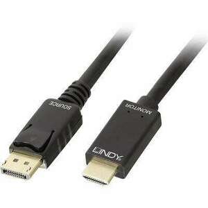 LINDY Kijelző csatlakozó / HDMI Csatlakozókábel [1x DisplayPort dugó - 1x HDMI dugó] 5.00 m Fekete kép