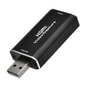 Videorögzítés kapcsoló HDMI bemenet 4K 30Hz - USB 2.0 kimenet 1080P 60FPS, játék/tanítás/konferencia felvételhez, fekete kép