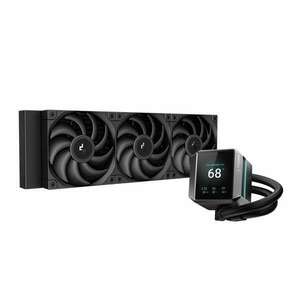 DeepCool CPU Water Cooler - MYSTIQUE 360 (max 21dB; max. 123, 09 m3/h; 3x12cm, LED kijelző, fekete) kép
