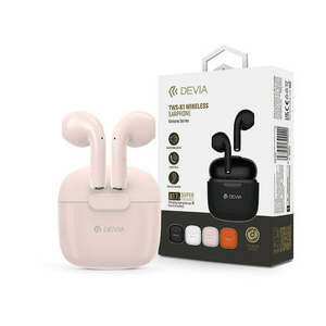 Devia TWS Bluetooth sztereó headset v5.3 + töltőtok - Devia TWS-K1 Wireless Earphone with Charging Case - rózsaszín kép