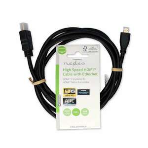 Nagy Sebességű HDMI ™ kábel Ethernet | HDMI™ Csatlakozó | HDMI™ Micro Csatlakozó | 4K@30Hz | 10.2 Gbps | 2.00 m | Kerek | PVC | Fekete | Label kép