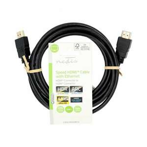 Premium Nagysebességű HDMI ™ kábel Ethernet | HDMI™ Csatlakozó | HDMI™ Csatlakozó | 4K@60Hz | 18 Gbps | 3.00 m | Kerek | PVC | Fekete | Label kép