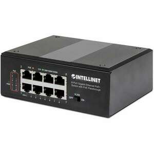 Intellinet 561624 hálózati kapcsoló Gigabit Ethernet (10/100/1000) Ethernet-áramellátás (PoE) támogatása Fekete (561624) kép