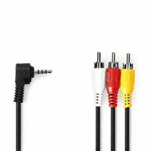 Audio Video kábel | 3.5 mm Dugasz | 3x RCA Dugasz | Nikkelezett | 2.00 m | Kerek | PVC | Fekete kép