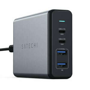 Satechi 108W Type-C MultiPort Travel Charger (1x USB-C PD, 2x USB3.0, 1xQualcomm 3.0) - Space Grey kép