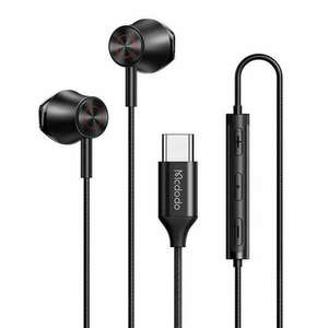 Wired earphones Mcdodo HP-4070, USB-C (black) kép