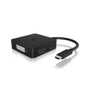 RaidSonic Icy Box USB-C apa - VGA/HDMI/DisplayPort/DVI-D anya Adapter kép