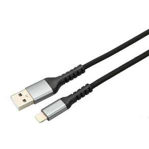 AVAX CB401G STEELY 1, 5m 20W USB A-Lightning gyorstöltő sodorszálas acélszürke adat- és töltőkábel kép