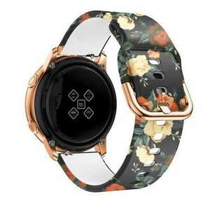 Mybandz szilikon óraszíj rosegold csattal 20mm virágmintás (20SKU6136) (20SKU6136) kép