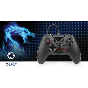 gamepad | USB Type-A | USB-áramellátású | PC | Gombok száma: 12 | Kábel hossz: 1.60 m | Fekete kép