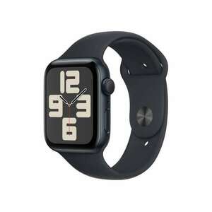 Apple Watch SE (2022) GPS (44mm) Okosóra - Fekete Alumíniumtok Fekete Sportszíjjal kép