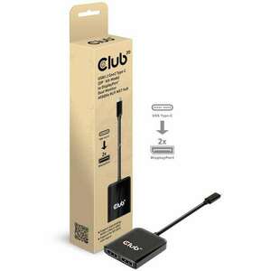 CLUB3D CSV-1555 video átalakító kábel 1, 5 M USB C-típus 2 x DisplayPort Fekete (CSV-1555) kép