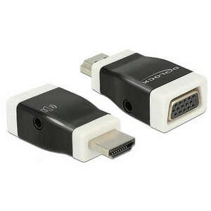Delock Adapter HDMI-A dugó &gt; VGA hüvely audióval, fekete-fehér kép