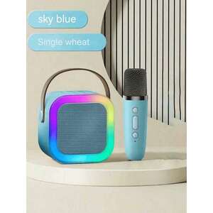 Hangszóró intelligens karaoke mikrofonnal gyerekeknek, vezeték nélküli hangszóró, kék ABYZ®™ kép