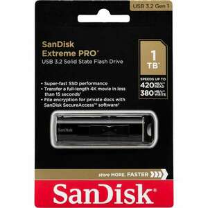 SanDisk Extreme PRO USB flash meghajtó 1000 GB USB A típus 3.2 Gen 1 (3.1 Gen 1) Fekete kép