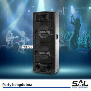 SAL Par 225DJ Nagy teljesítményű DJ hordozható aktív Hangfal - par225dj Vezeték nélküli Mikrofonnal, Bluetooth funkcióval 250w 2x25cm mélynyomó Multimédia party hangdoboz kép