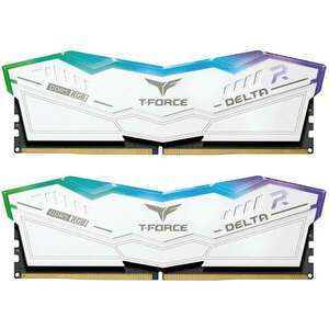 TeamGroup 32GB / 7600 T-Force Delta RGB White DDR5 RAM KIT (2x16GB) (FF4D532G7600HC36DDC01) kép
