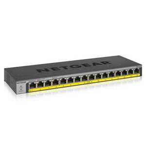 NETGEAR GS116LP (unmanaged) Gigabit Ethernet (10/100/1000) Ethernet-áramellátás (PoE) Fekete kép