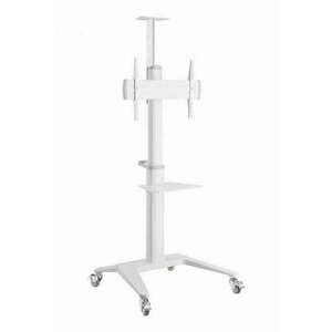 Gembird - Aluminum TV floor stand with caster wheels 37"-70" White - TVS-70T-02-W kép