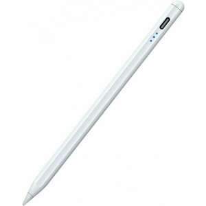Stylus Pen univerzális érintős ceruza, telefon vagy tablethez, tölthető, 3 töltésjelző LED, kapacitív, fehér kép