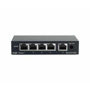 Reyee 5-Port unmanaged Switch, 5 10/100base-t Ethernet RJ45 Ports , Steel Case kép