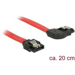 Delock 6 Gb/s sebességet biztosító SATA-kábel egyenes csatlakozódugóval &gt; jobbra néző SATA-csatlakoz (83967) kép