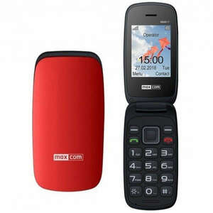 Maxcom MM817 kártyafüggetlen mobiltelefon, extra nagy gombokkal, fekete - piros (magyar nyelvű menüvel) kép