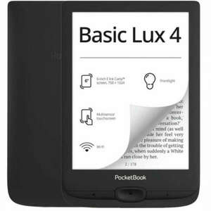 POCKETBOOK e-Reader - PB618 BASIC LUX4 Fekete (6" E-Ink Carta, Cpu: 1GHz, 512MB, 8GB, 1300mAh, wifi, USB-C, mSD olvasó) kép