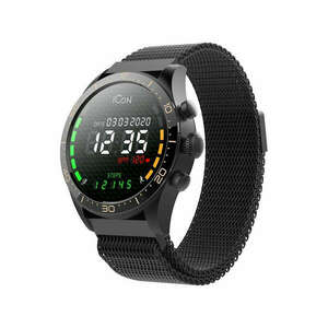 Forever AW-100 AMOLED ICON okosóra Bluetooth 5.0 lépésszámlálóval, pulzusmérővel, alvásfigyeléssel fekete kép