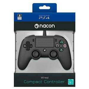 Nacon PS4OFCPADBLACK Compact, PS4 / PC, Vezetékes, USB, Fekete kontroller kép