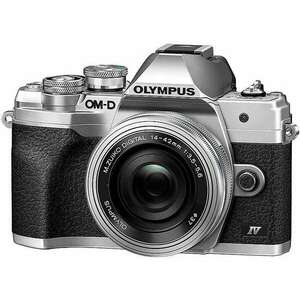 Olympus OM-D E-M10 Mark IV Fényképezőgép + Ez-M1442 Pancake objektív szett - Ezüst kép