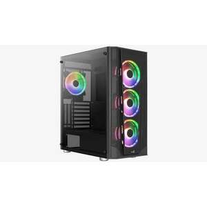 AeroCool Prism ARGB Prism-G-BK-v3 táp nélküli ablakos ház fekete kép