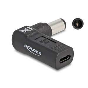 Delock 60005 laptop töltőkábel adapter USB Type-C anya - HP 7, 4 x 5, 0 mm apa 90 fokban hajlított kép