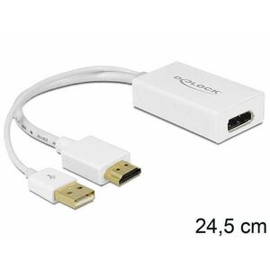 DeLock Adapter HDMI-A Apa > Displayport 1.2 Anya Fehér 62496 kép