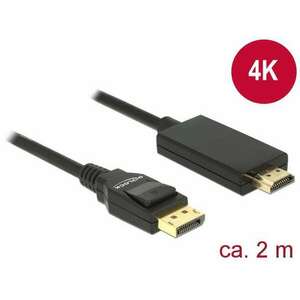 Delock Kábel Displayport 1.2 dugó &gt; High Speed HDMI-A dugó passzív 4K 2 m fekete kép
