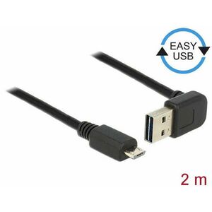 Delock Kábel EASY-USB 2.0-s A típusú csatlakozódugó, ívelt felfelé / lefelé &gt; USB 2.0-s Micro-B-típu kép