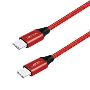 Logilink USB 2.0 Type-C kábel, C/M-C/M, fém, szövet, 1 m kép