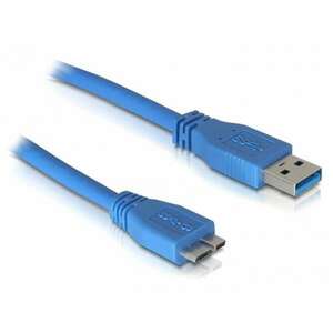 DeLock Kábel USB 3.0 type-A Apa > USB 3.0 type Micro-B Apa 1m Kék 82531 kép