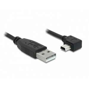 Delock USB 2.0-A apa - USB mini-B 5 tűs könyök apa átalakító kábel, 1m (82681) kép