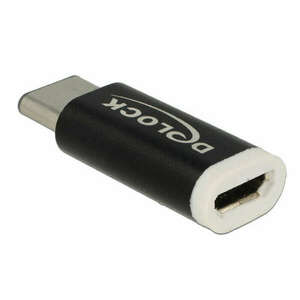 DeLock Adapter USB 2.0 Micro-B female > USB Type-C 2.0 male Black 65678 kép