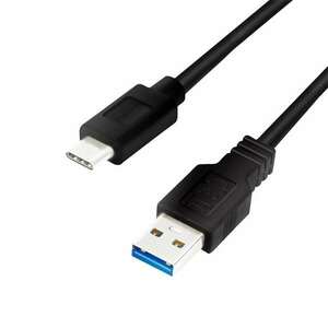Logilink USB 3.2 Gen 1x1 Cable, USB AM to USB-C M, black, 0.5m (CU0167) kép