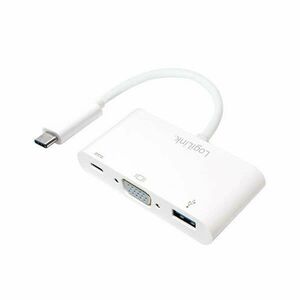 Logilink USB 3.2 Gen1 Type-C adapter, C/M - VGA+2xUSB, 1080p, PD, fehér, 0, 14 m kép