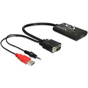 DeLock VGA to HDMI Adapter with Audio 62408 kép
