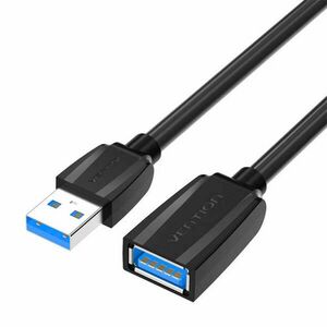 Hosszabbítókábel USB 3.0, dugasz USB-aljzat USB, Vention 2m, fekete (VAS-A45-B200) kép