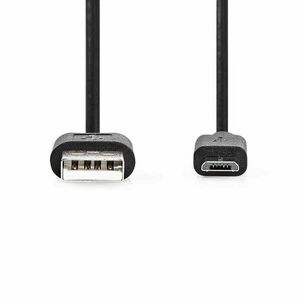 Nedis CCGT60500BK05 USB kábel 0, 5 m USB 3.2 Gen 1 (3.1 Gen 1) USB A micro-USB B fekete kép
