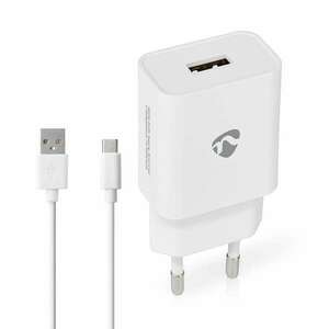 Nedis WCHAC242AWT USB-A Hálózati töltő adapter + USB-C kábel - Fehér (12W) kép